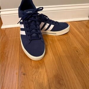 Adidas Men's Dark Blue and White Sneakers